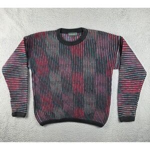 Vintage Tundra Canada Sweater Mens L Multicolor 3D Knit 90s Coogi Style